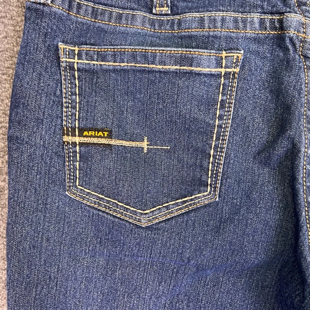 Ariat Rebar M4 Jeans Mens 37x31 Blue Relaxed Boot Cut Workwear Stretch Denim Y2K